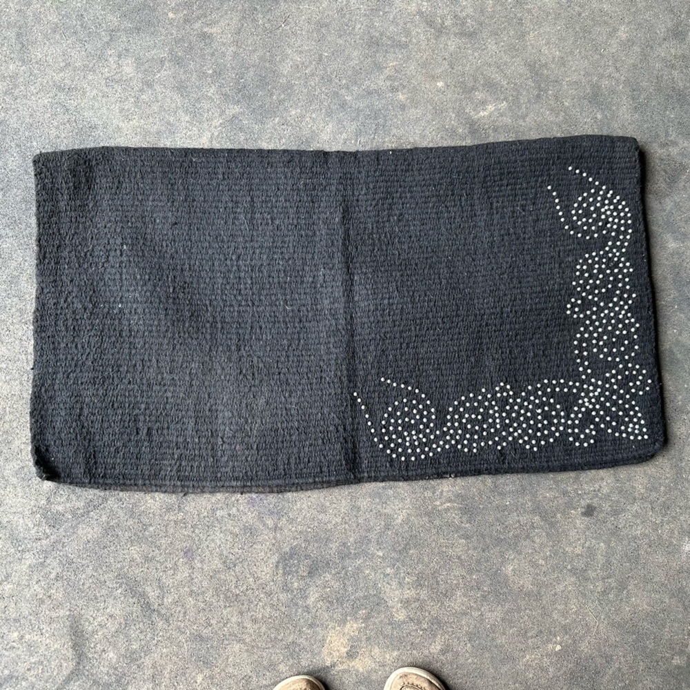 Black and sliver western saddle pad cover